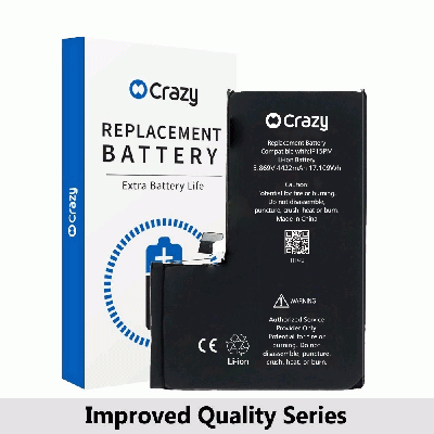 Crazy Improved Quality Replacement Battery for iPhone 15 Pro Max – 4422mAh (TI 27546 IC)