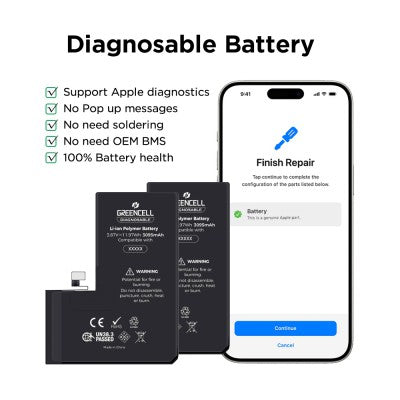 Greencell Diagnosable Replacement Battery for iPhone 15 – 3349mAh-2