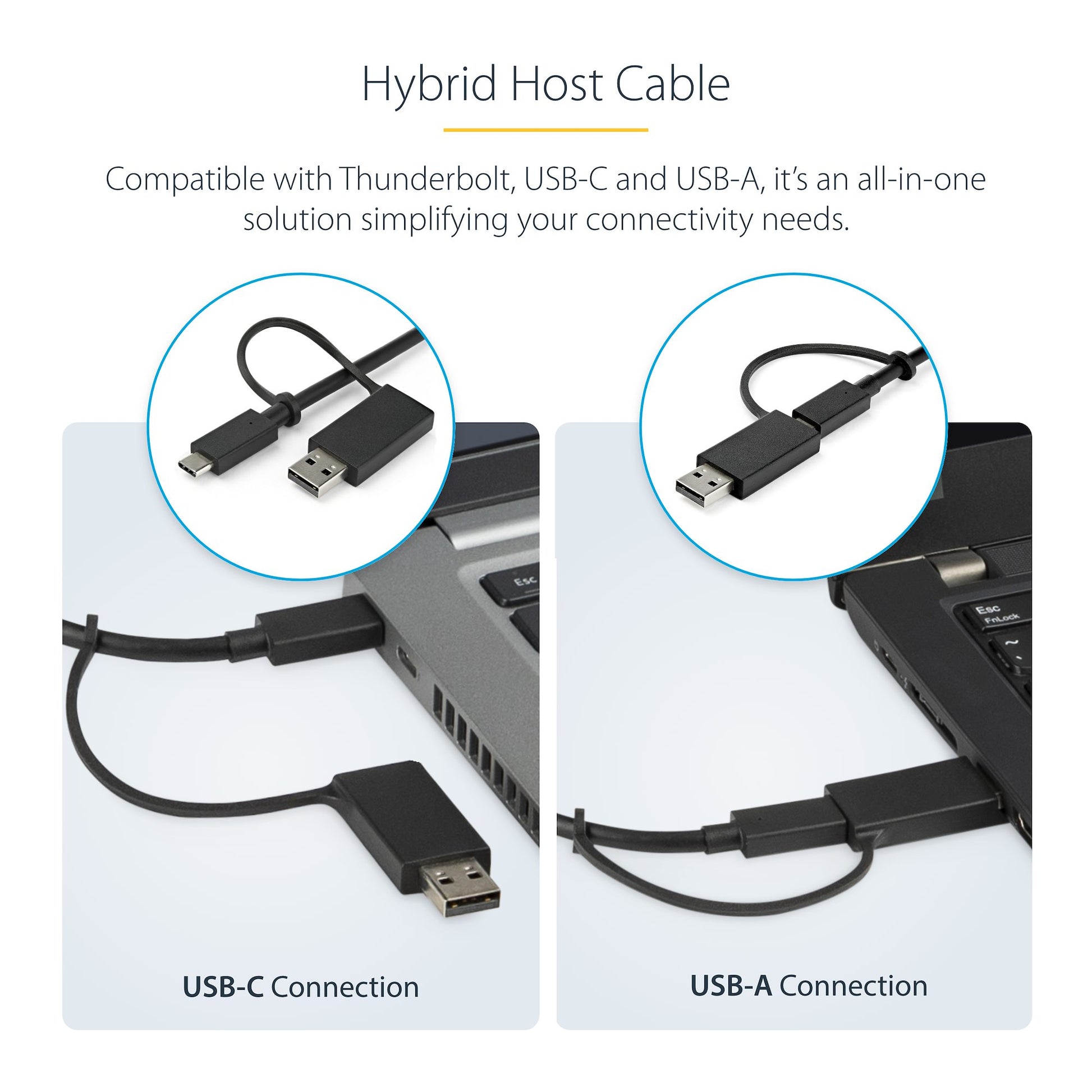 StarTech Universal Laptop Docking Station – USB-C & USB-A Hybrid Dock with Dual 4K Displays and 60W Power Delivery-4
