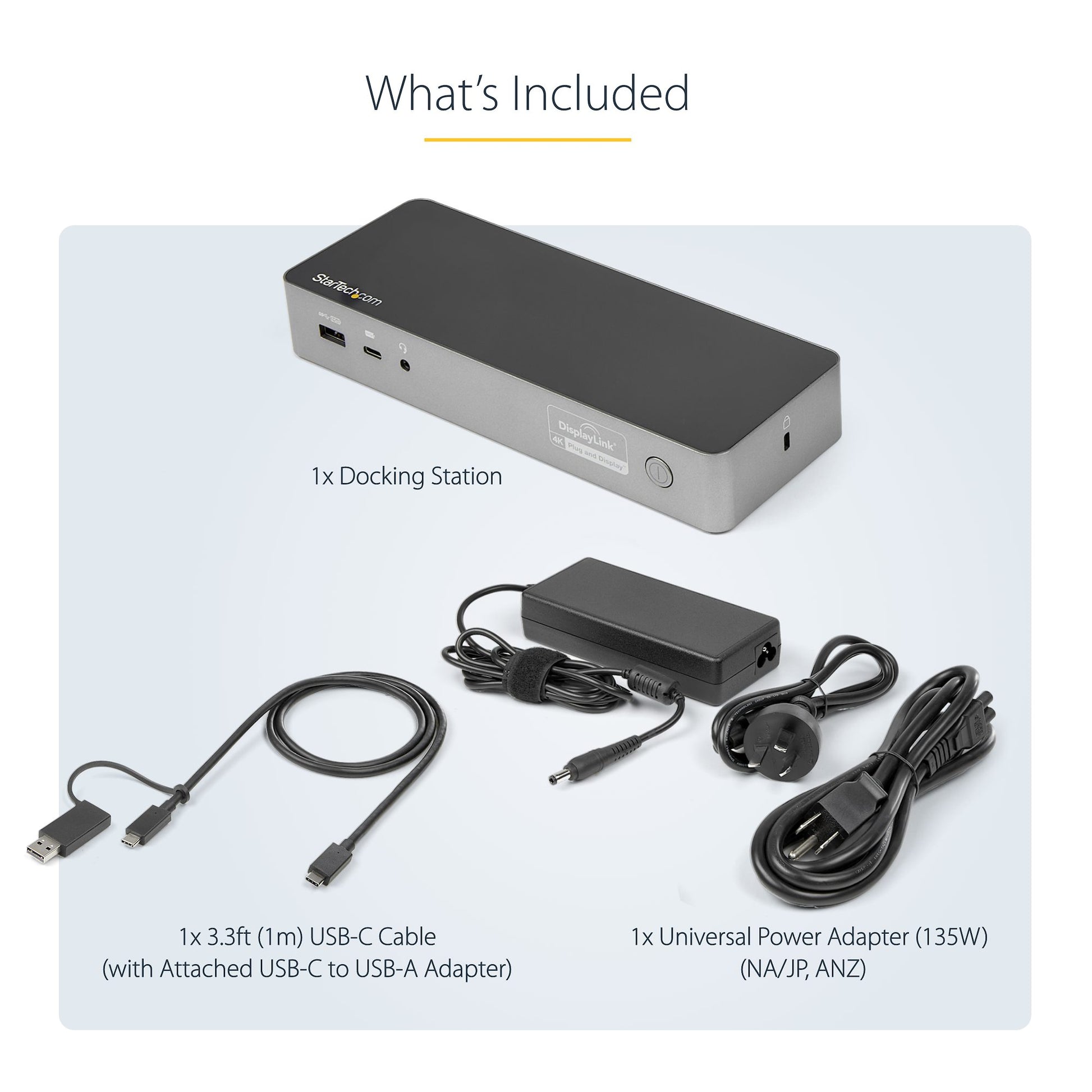 StarTech Universal Laptop Docking Station – USB-C & USB-A Hybrid Dock with Dual 4K Displays and 60W Power Delivery-7