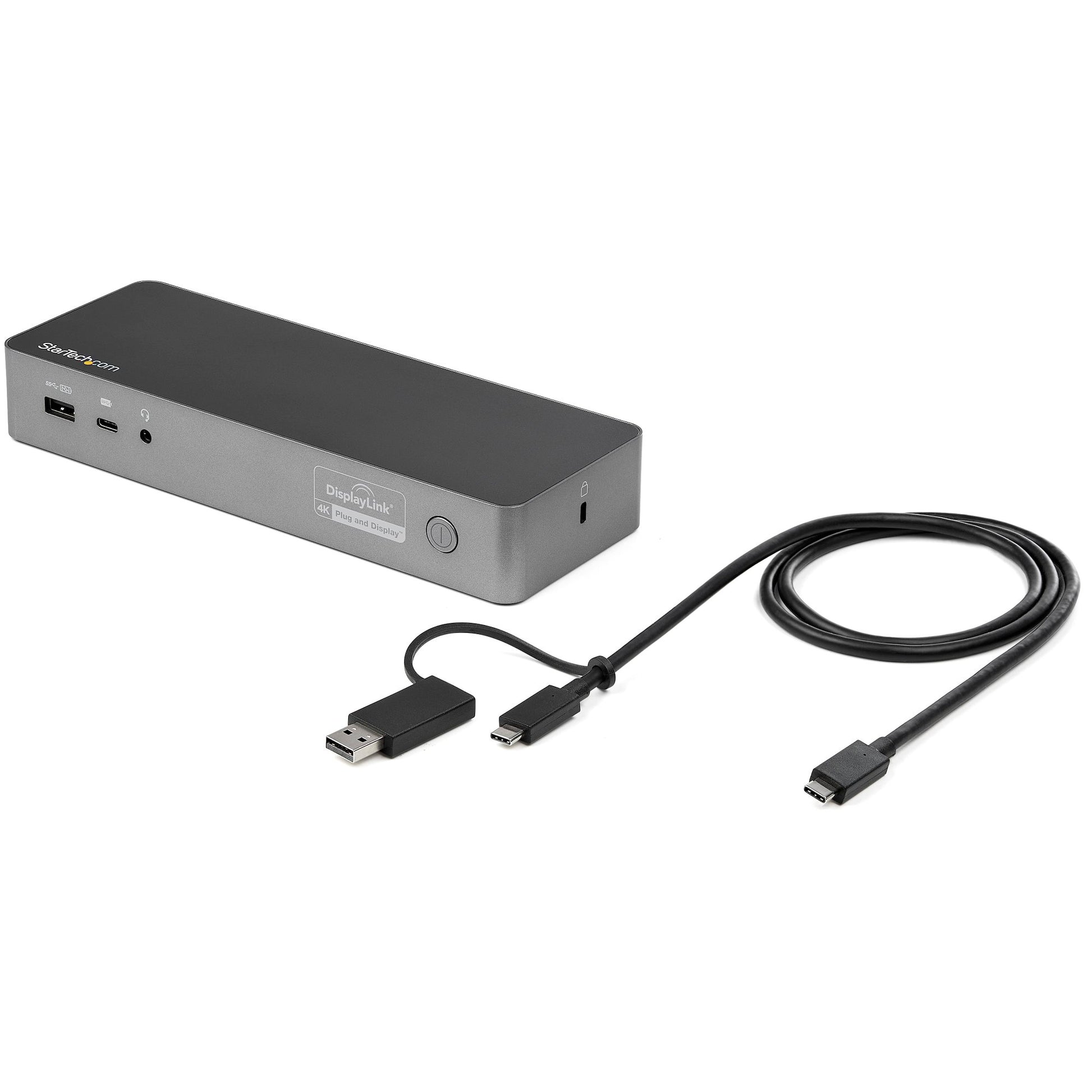 StarTech Universal Laptop Docking Station – USB-C & USB-A Hybrid Dock with Dual 4K Displays and 60W Power Delivery-1