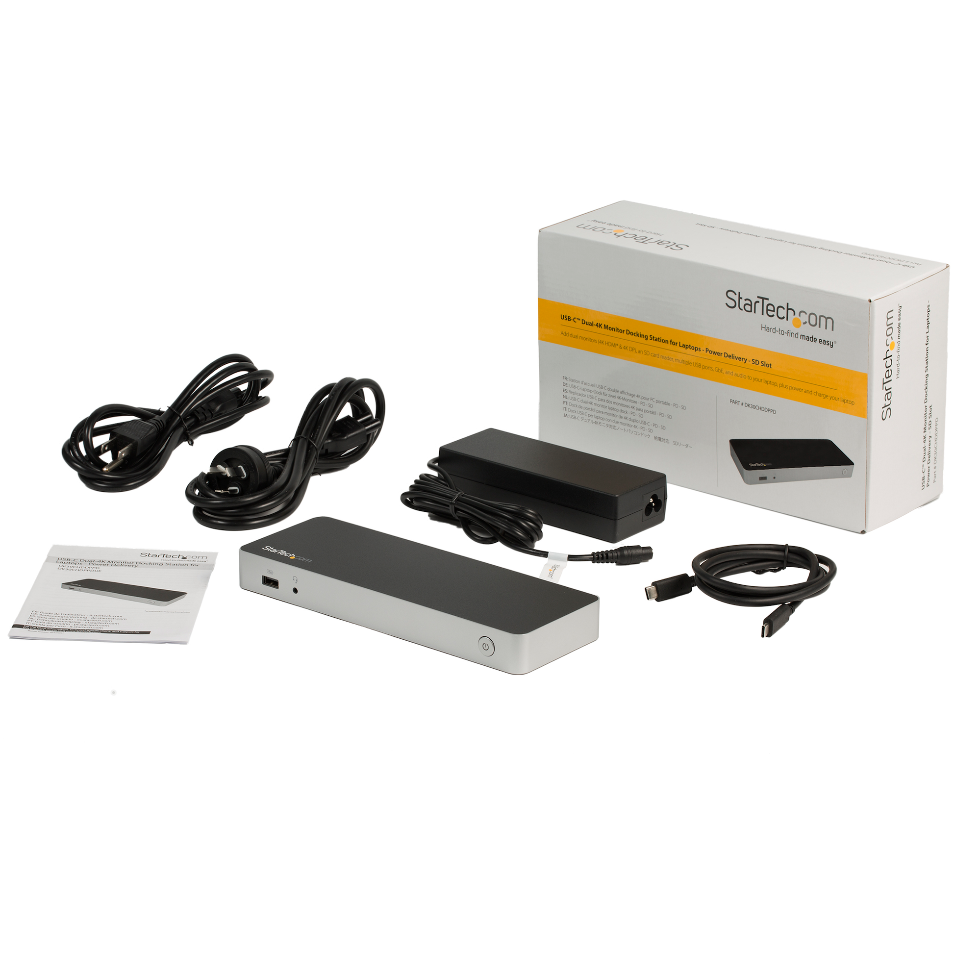StarTech USB-C Docking Station – Dual 4K 30Hz HDMI & DisplayPort with SD Card Reader and 60W Power Delivery-4