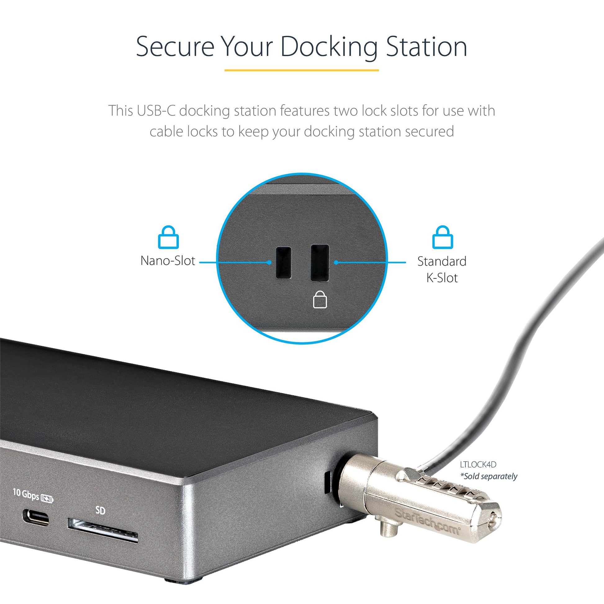 StarTech USB-C Triple 4K Docking Station – DisplayPort 1.4, HDMI 2.0, 100W Power Delivery-3