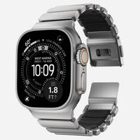 NOMAD Stratos Band – Black (FKM + Titanium Hardware, Silver Finish)