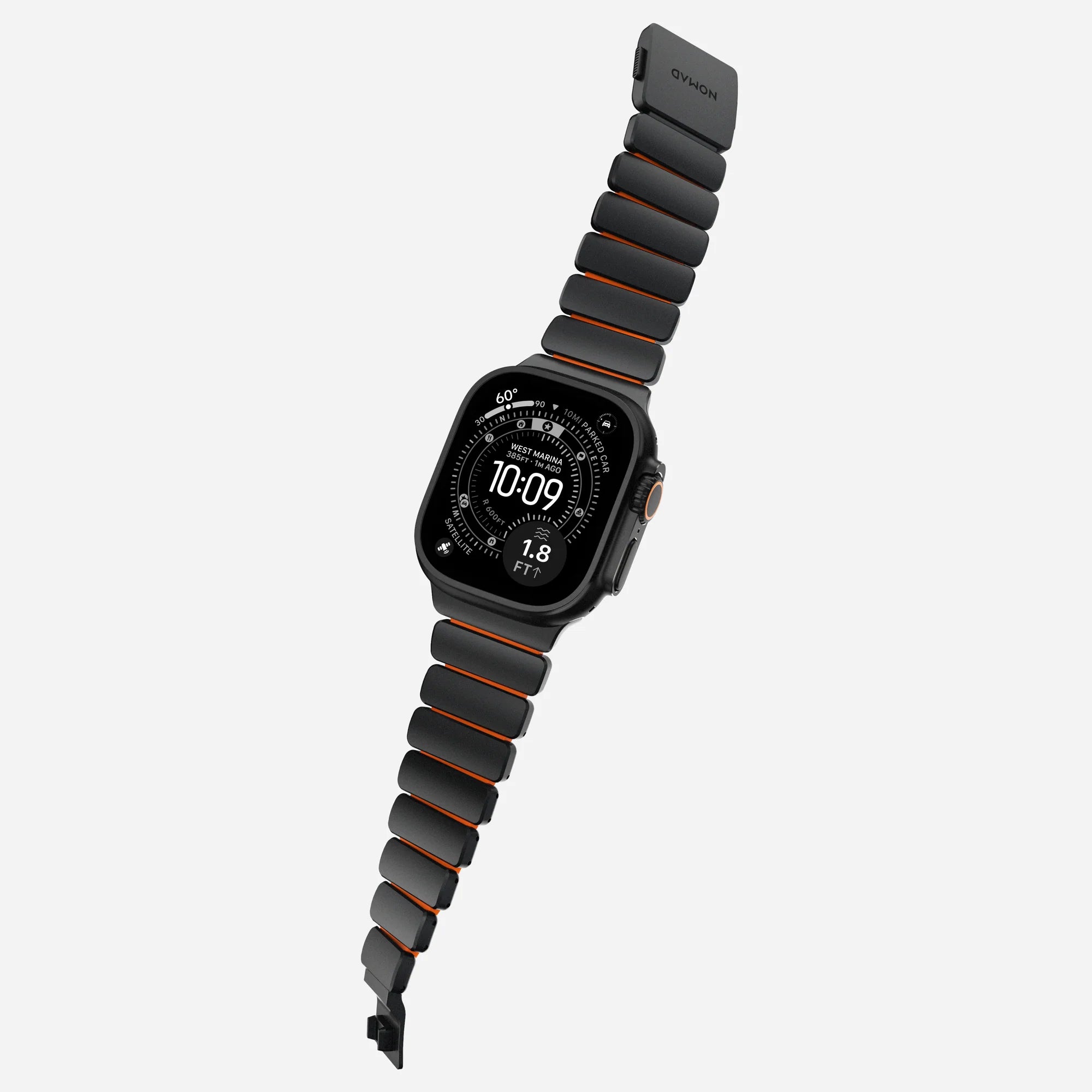 NOMAD Stratos Band – Ultra Orange (FKM + Titanium Hardware, Black Finish)
