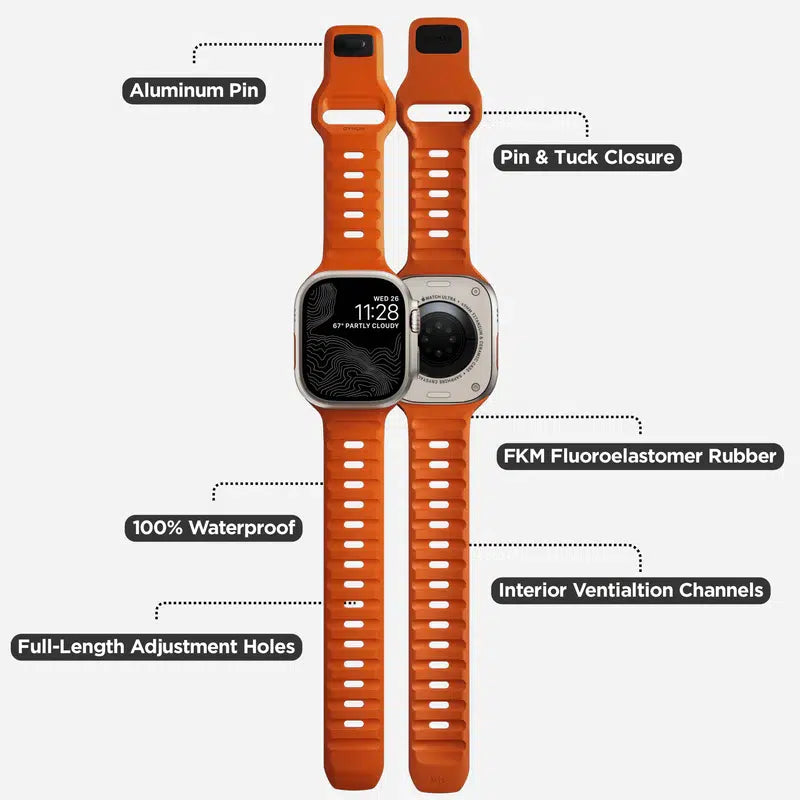 NOMAD Sport Band for Apple Watch Ultra / 46 mm – Ultra Orange