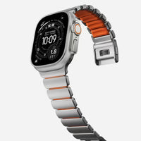 NOMAD Stratos Band – Ultra Orange (FKM + Titanium Hardware, Silver Finish)