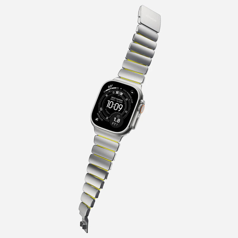 NOMAD Stratos Band – Volt (FKM + Titanium Hardware, Silver Finish)