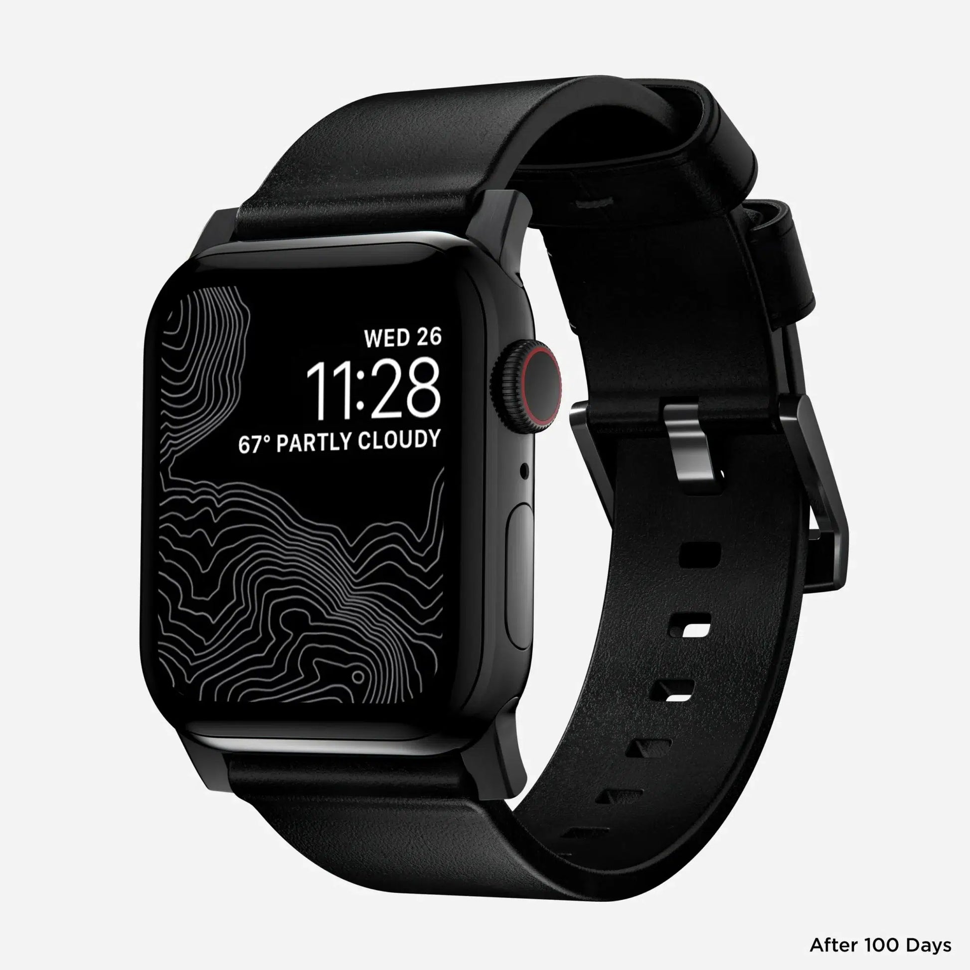 NOMAD Modern Band – Premium Black Leather Strap for Apple Watch