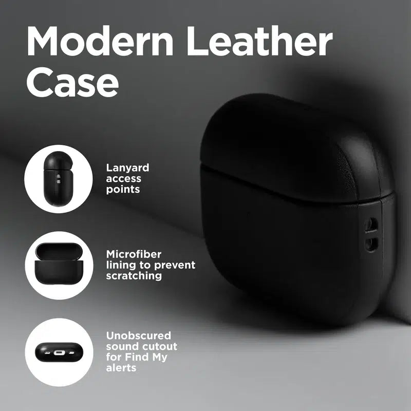 NOMAD Modern Leather Case for AirPods – Black (Ecco Leather)