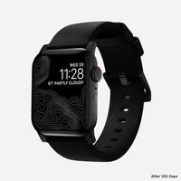NOMAD Modern Band – Black Leather Strap for Apple Watch (Black Hardware)