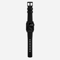 NOMAD Modern Band – Black Leather Strap for Apple Watch (Black Hardware)