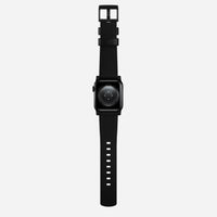 NOMAD Modern Band – Black Leather Strap for Apple Watch (Black Hardware)