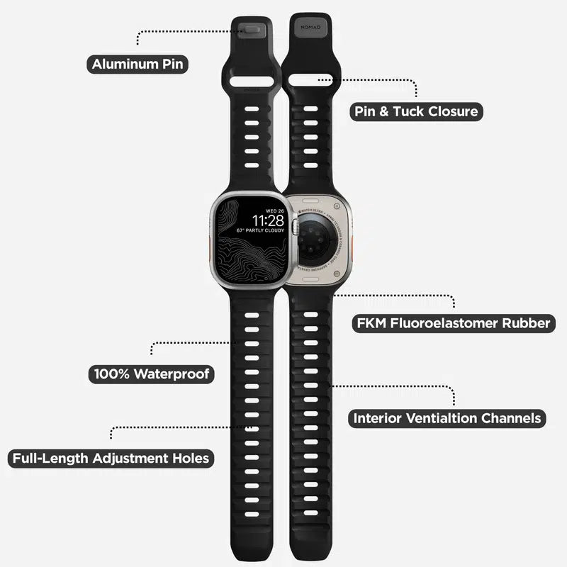 NOMAD Sport Band for Apple Watch Ultra / 46 mm – Black