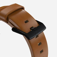NOMAD Modern Band – English Tan Leather Strap for Apple Watch (Black Hardware)