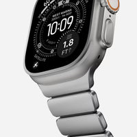 NOMAD Stratos Band – Black (FKM + Titanium Hardware, Silver Finish)