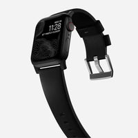 NOMAD Modern Band – Black Leather Strap for Apple Watch (Black Hardware)