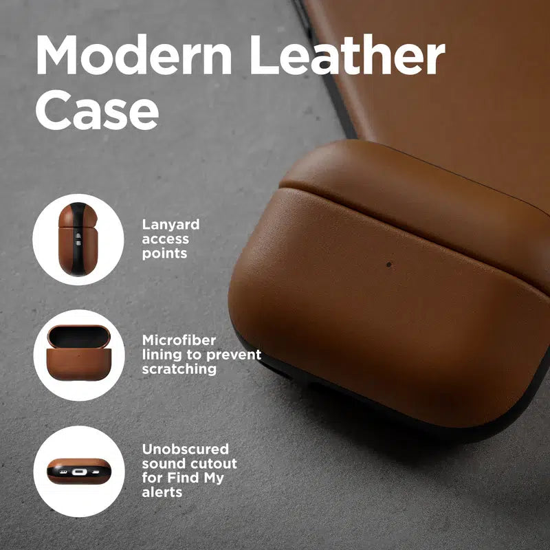 NOMAD Modern Leather Case for AirPods – English Tan (Ecco Leather)
