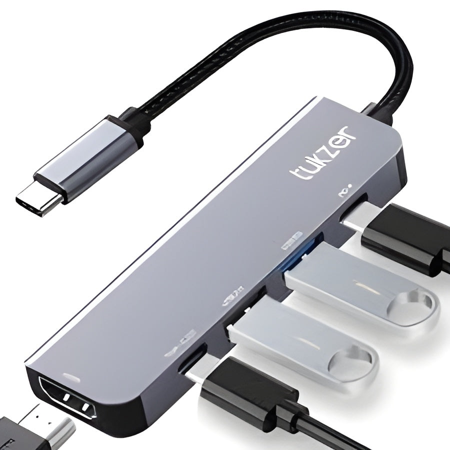 USB 3.1 HUB Type C to HDMI-compatible RJ45 PD USB 3.0 Multi Adapter Dock Accessories Type C Splitter 6 Port HUB for MacBook Pro