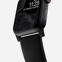NOMAD Modern Band – Black Leather Strap for Apple Watch (Black Hardware)