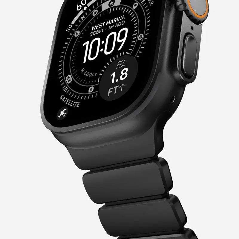NOMAD Stratos Band – Black (FKM + Titanium Hardware, Black Finish)