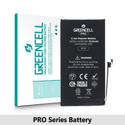 Greencell PRO Series Replacement Battery for iPhone 15 – 3349mAh-1
