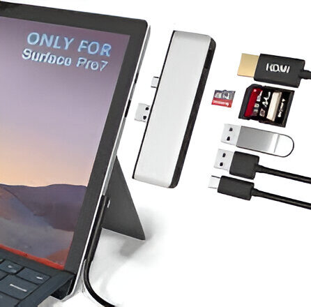 Surface Pro 9/10/11/X USB Hub Docking Station with 4K HDMI Thunerbolt 4 RJ45 USB3.0 SD TF 3.5mm Audio Triple Display for Surface