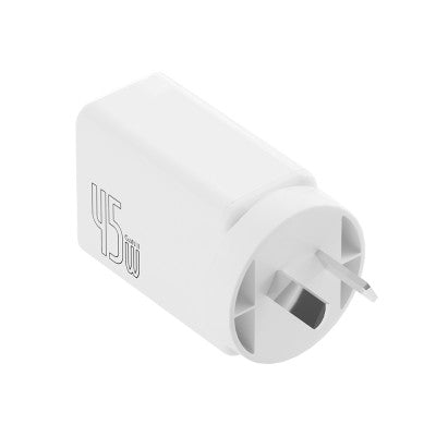 iQuick GaN II 45W PD3.0+QC3.0 Dual Ports Charging Adapter-White