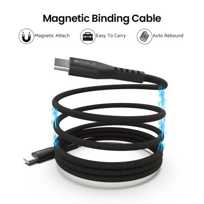 iQuick MagWire 1 Series Self-winding Charging Data Cable 100W/5A 1m