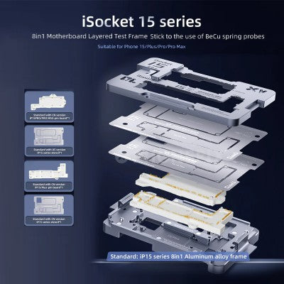 Qianli iSocket 8-in-1 Motherboard Test Fixture for iPhone 15 Series