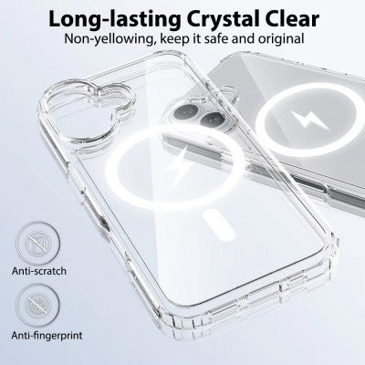 iPhone 17 Hybrid Transparent MagSafe Case (Acrylic + TPU)