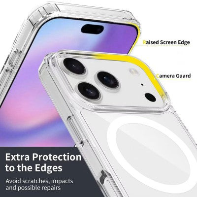 iPhone 17 Pro Hybrid Transparent MagSafe Case (Acrylic + TPU)