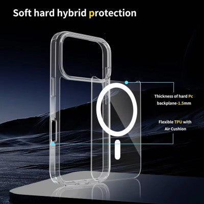 iPhone 17 Air Hybrid Transparent MagSafe Case (Acrylic + TPU)