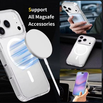 iPhone 17 Pro Hybrid Transparent MagSafe Case (Acrylic + TPU)
