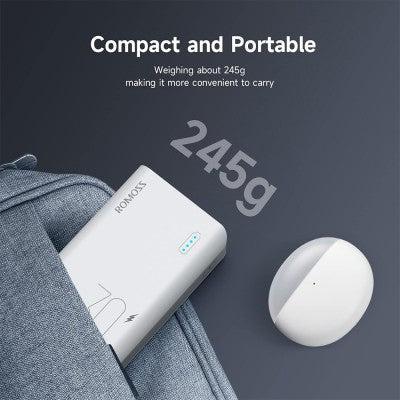 Romoss Sense4S Pro 30W 10000mAh Powe Bank Two-way Fast Charging Power Bank Type-C 3 Input 3 Output-White