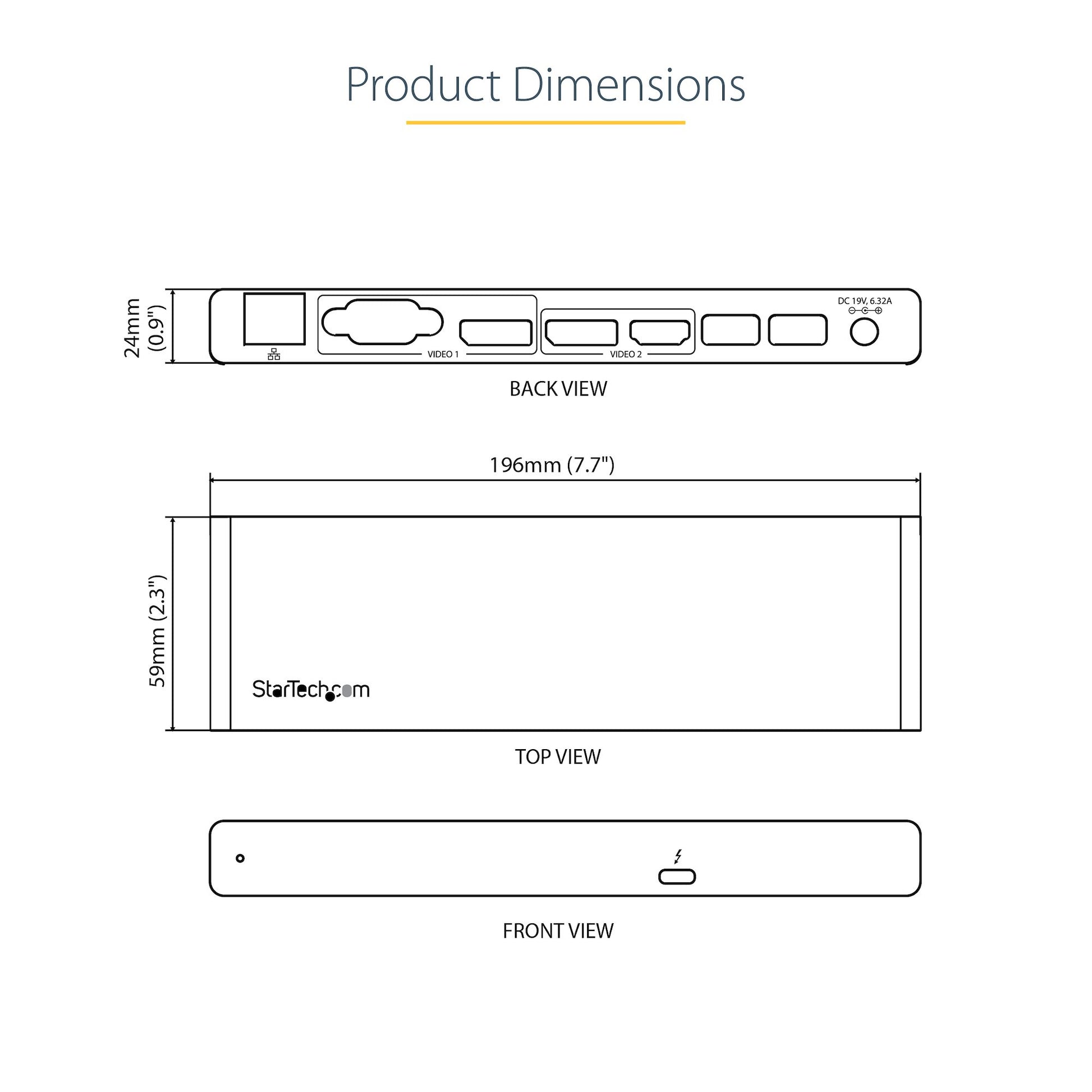StarTech Thunderbolt 3 Dock – Dual 4K 60Hz Laptop Docking Station with HDMI, DisplayPort & VGA-7