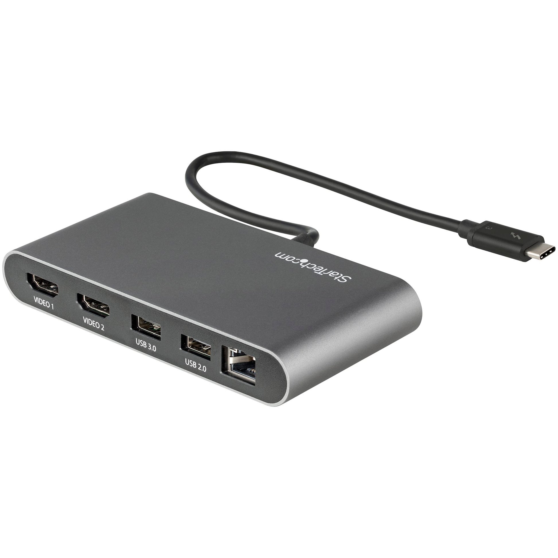 Dual-Monitor Thunderbolt Mini Dock – 4K 60Hz HDMI Portable Dock with Gigabit Ethernet-2