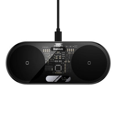 Baseus Digital LED Display Dual Wireless Charger With Digital Display 20W