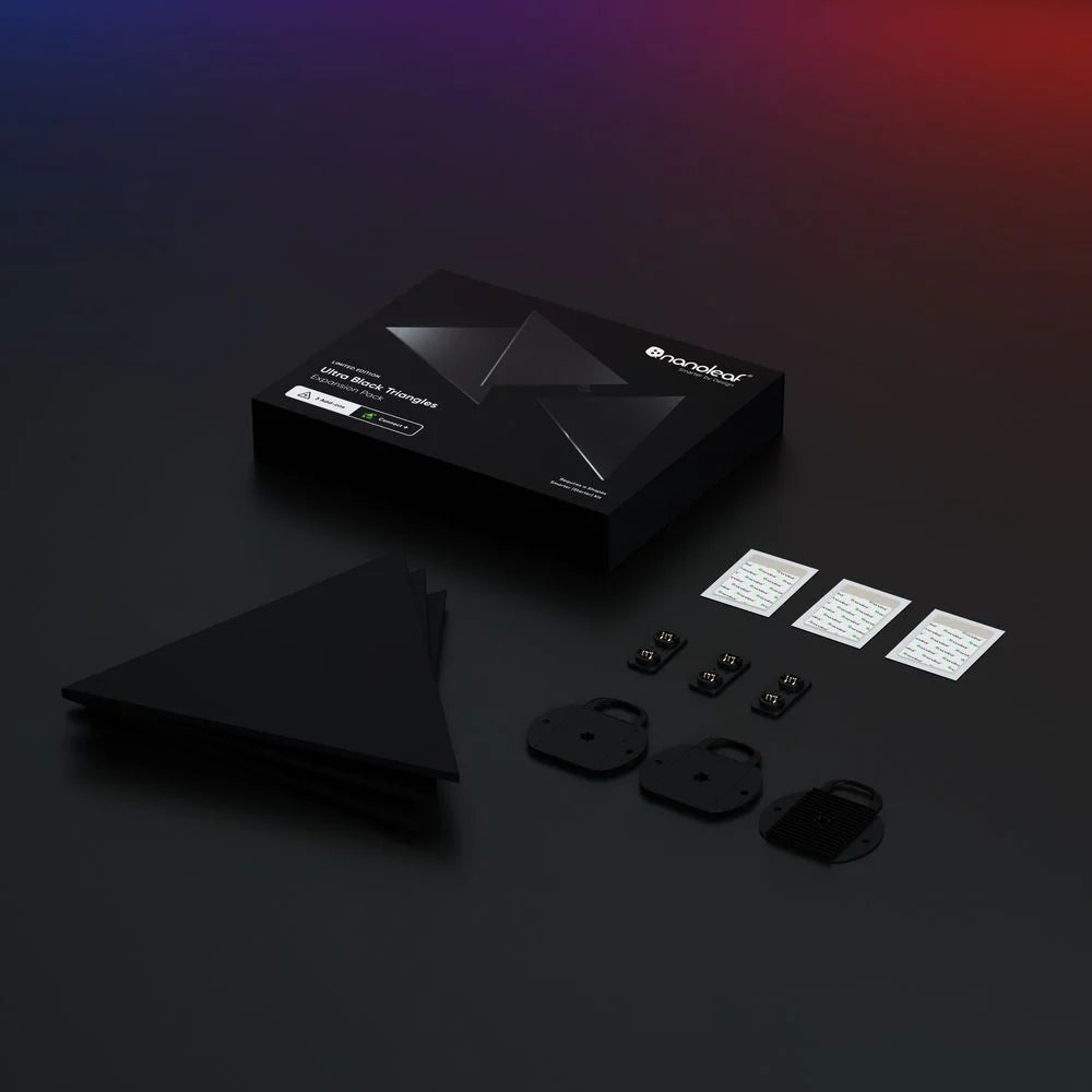 Nanoleaf Shapes - Ultra Black Triangles Expansion Pack (3 Panels)